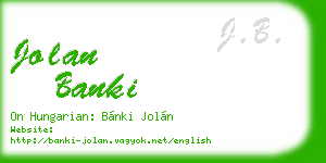 jolan banki business card